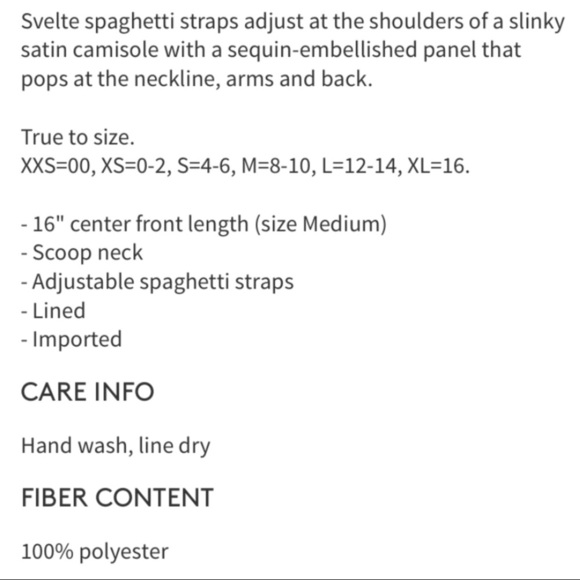 FREE PEOPLE $68 Turn It On Cami w/ Sequins Satin - Picture 6 of 6